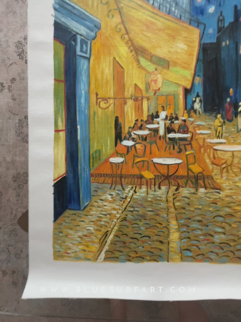Cafe Terrace at Night Painting Van Gogh Reproduction Museum Quality Art