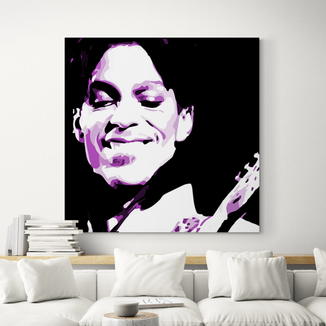 Prince Rogers Nelson Purple Rain Pop Art Original Oil Painting on Canvas by Blue Surf Art on the wall