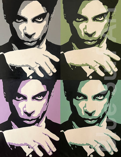 Prince Rogers Nelson Wall Art Prince Hand Painted Pop Art Painting Pop Art Canvas by Blue Surf Art