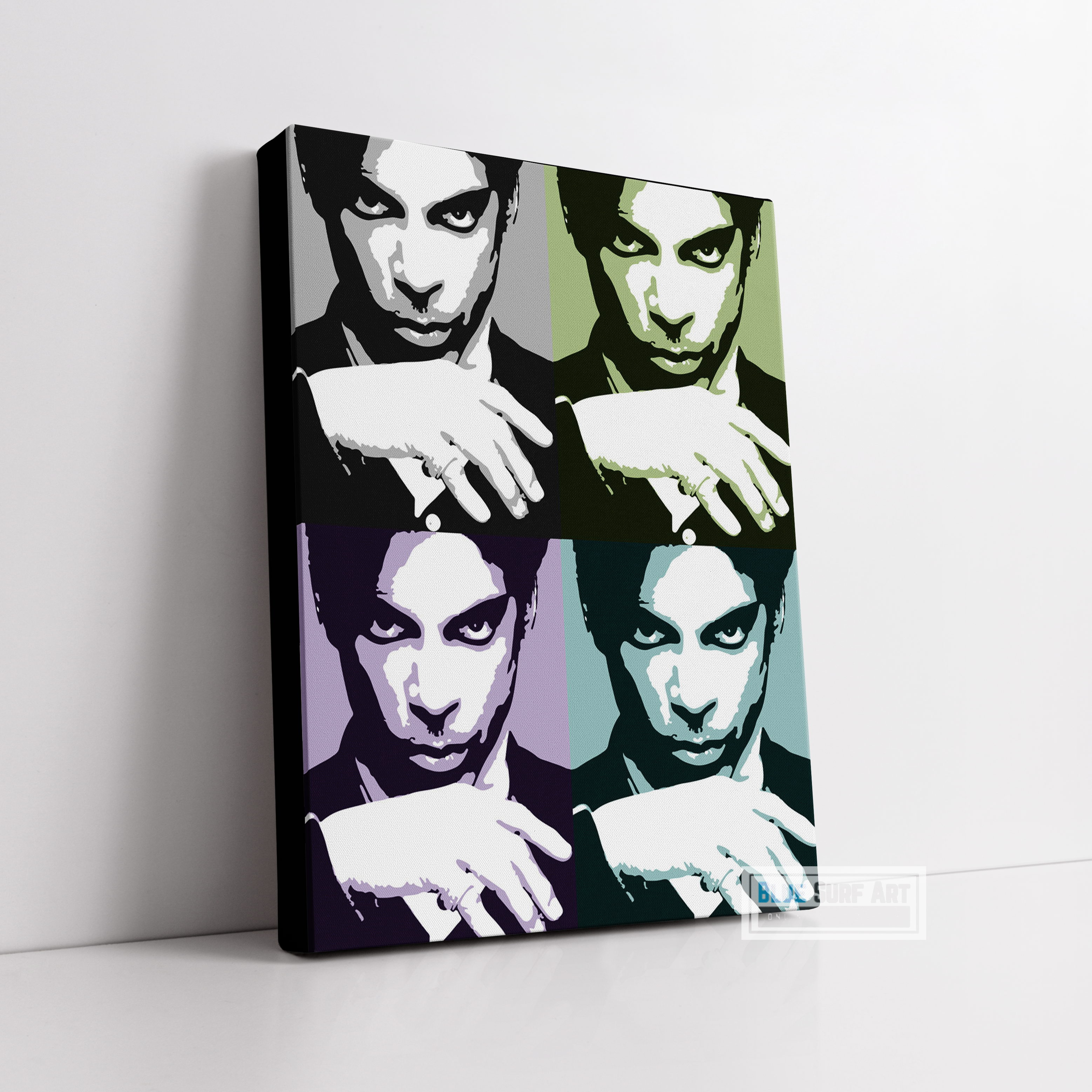 Prince Rogers Nelson Wall Art Prince Hand Painted Pop Art Painting Pop Art Canvas by Blue Surf Art