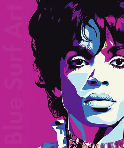 Prince Rogers Nelson Pop Art Painting Original Hand Painted Art Designed and Painted by Blue Surf Art