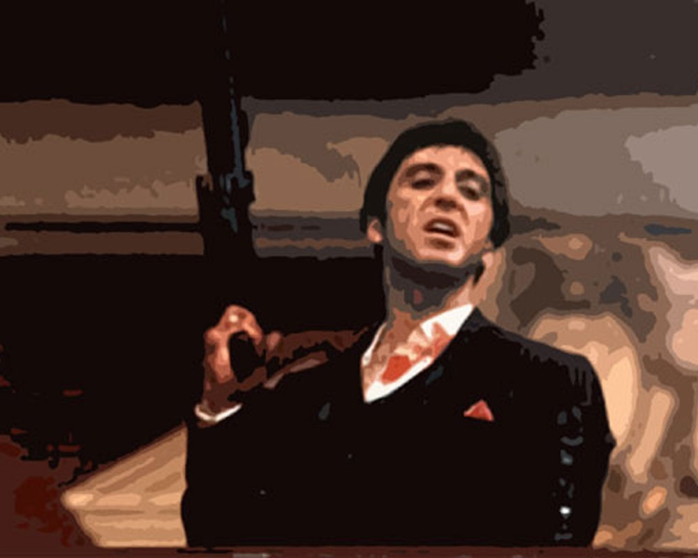 Iconic Scarface Art | Handcrafted Oil on Canvas Masterpieces for Movie Fans