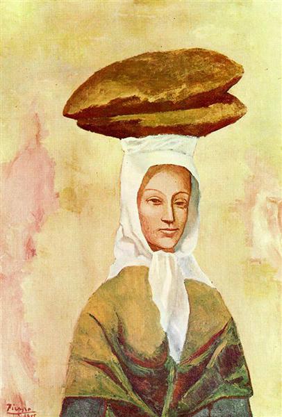 The bread carrier painting by Pablo Picasso's Rose Period