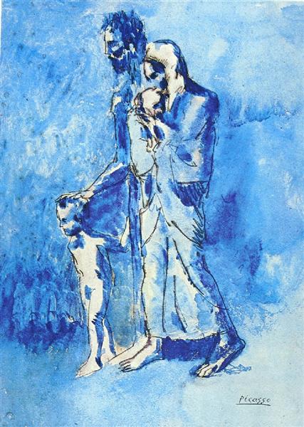 The family of blind man Pablo Picasso's Blue Period