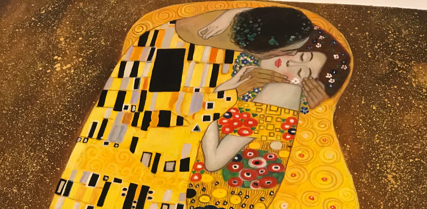 Detail of the kiss painting