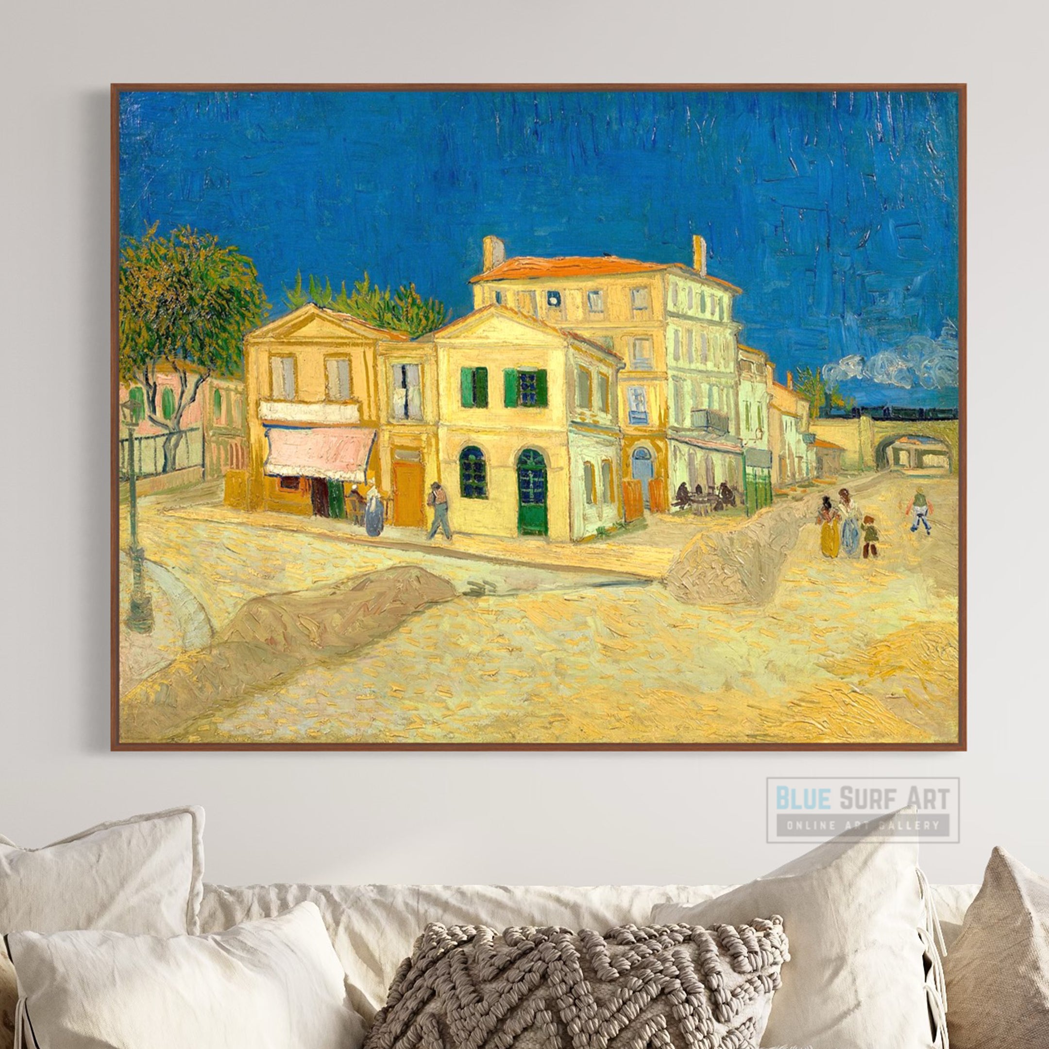 The Yellow House, 1888 by Vincent Van Gogh Hand-Painted Reproduction by Blue Surf Art