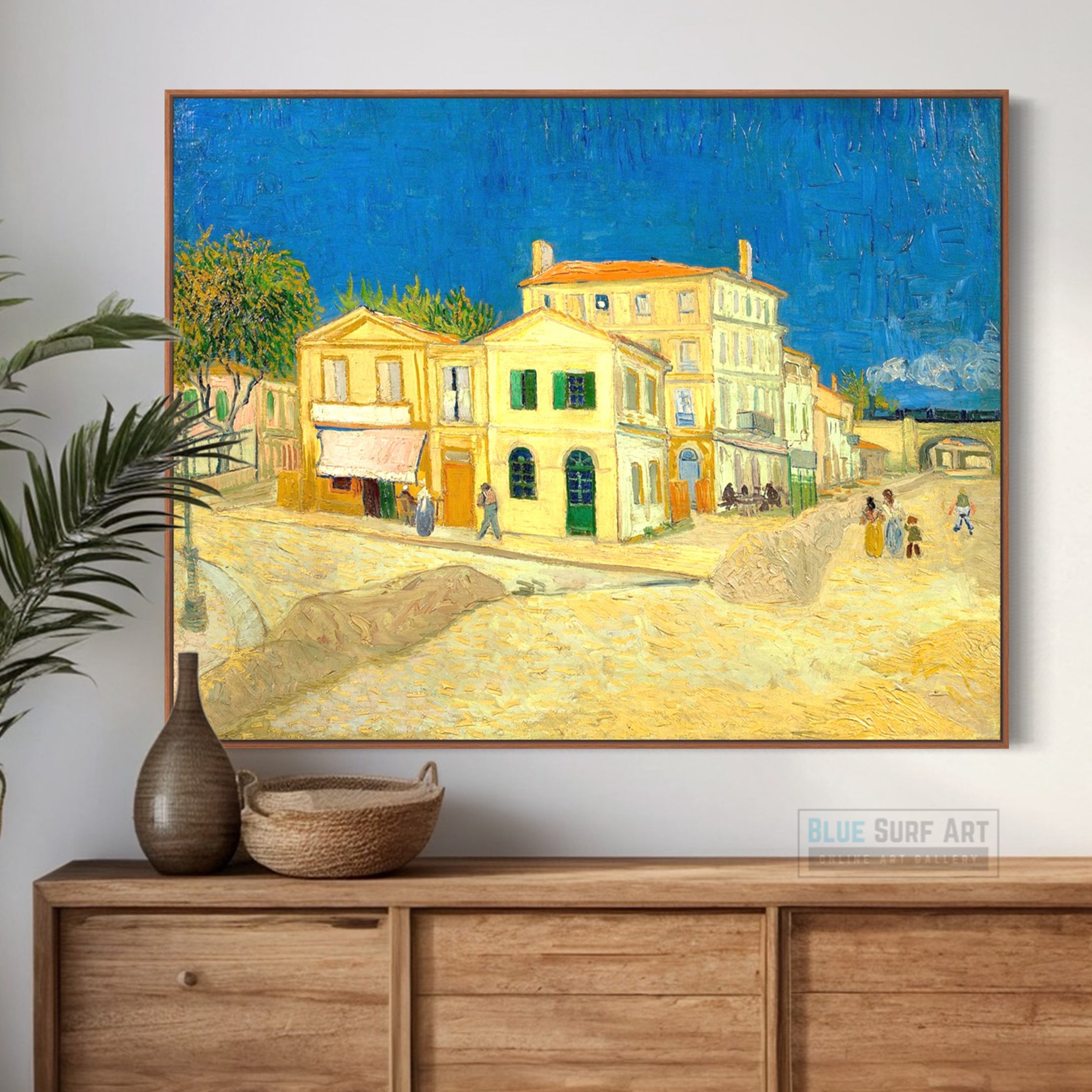 The Yellow House, 1888 by Vincent Van Gogh Hand-Painted Reproduction by Blue Surf Art