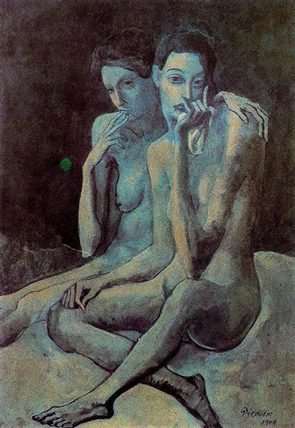 Two friends painting by Pablo Picasso's Blue Period