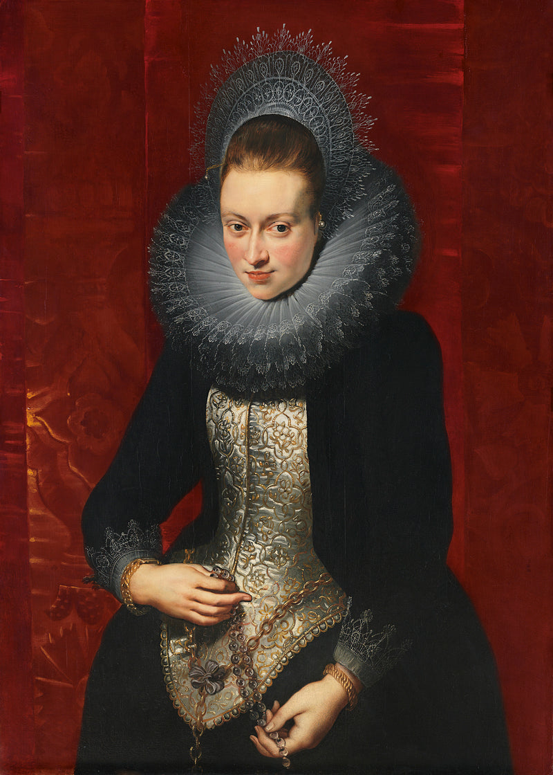 Portrait of a Young Woman with a Rosary by Peter Paul Rubens Reproduction Oil Painting on Canvas