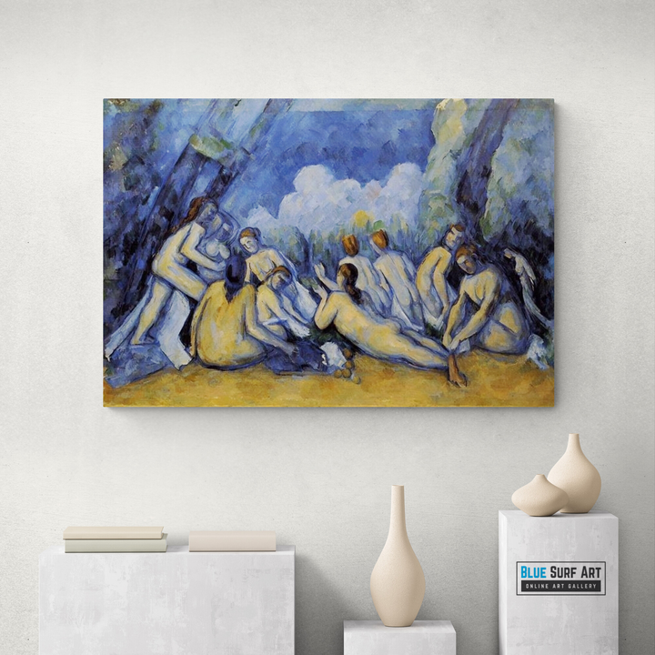 Large Bathers by Paul Cezanne, reproduction painting by blue surf art