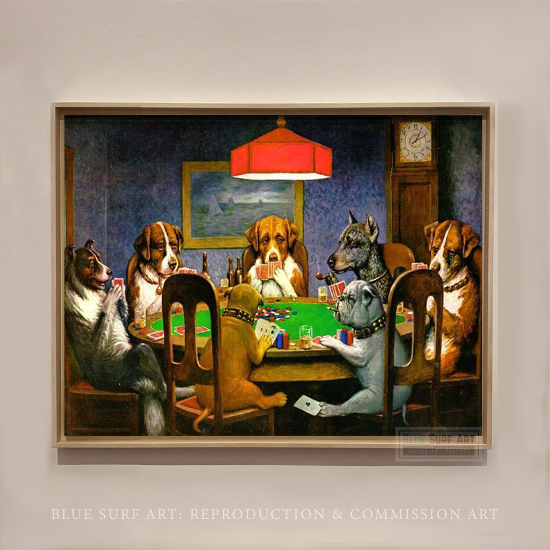 A Friend in Need (Dogs playing poker series) by Cassius Marcellus Coolidge I Blue Surf Art