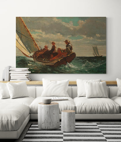 Breezing Up (A Fair Wind) by Winslow Homer in Living room