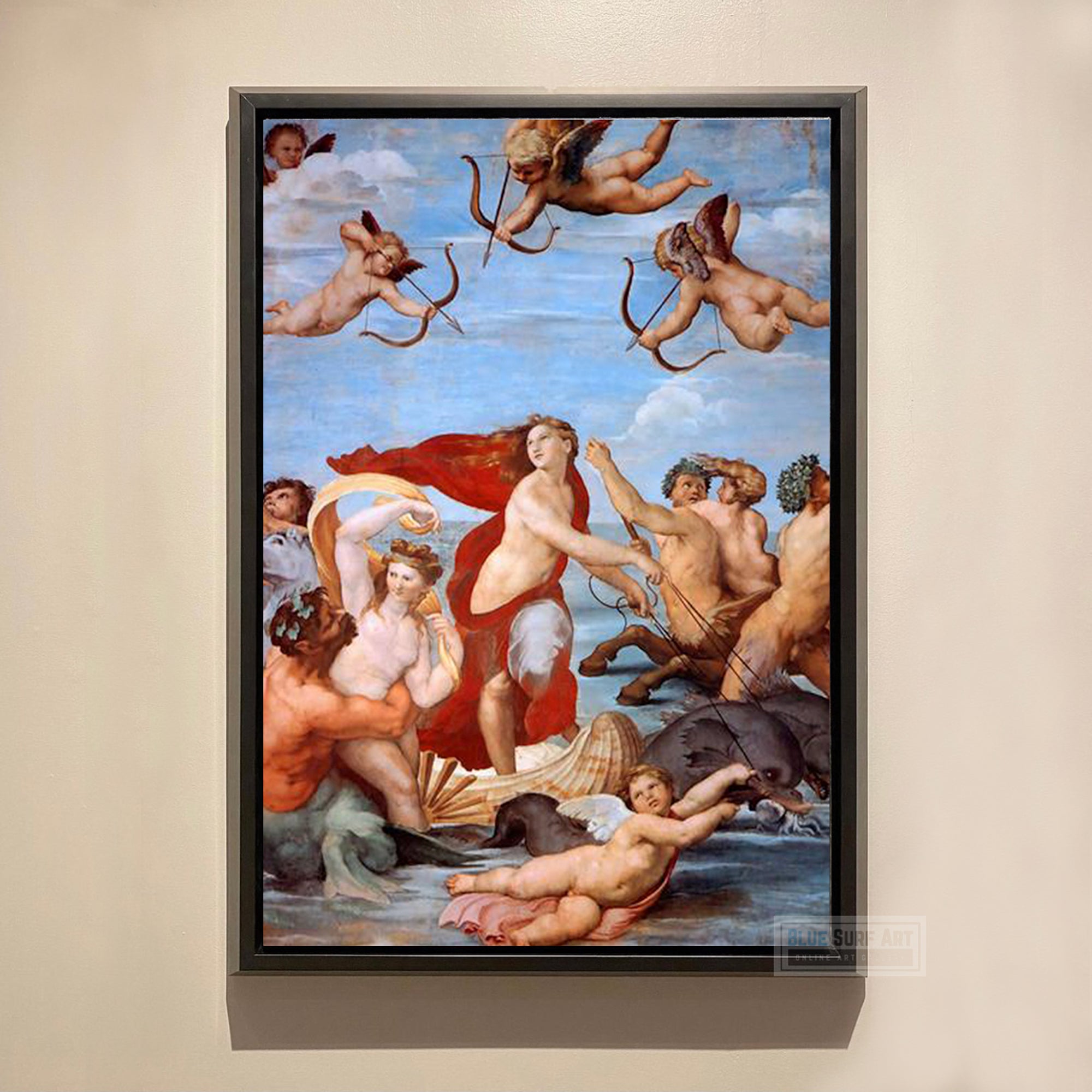 The Triumph of Galatea by Raphael. Raphael masterpiece, Raphael famous artwork, Raphael print, Raphael oil painting, Raphael poster art, Raphael reproduction - blue surf art