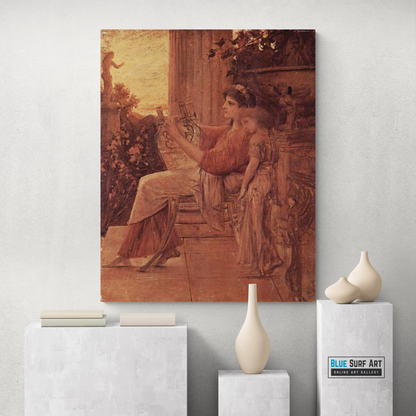Sappho by Gustav Klimt, reproduction painting, wall art, room decor