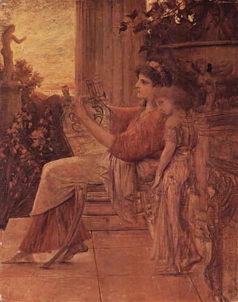 Sappho by Gustav Klimt, reproduction painting, wall art, room decor