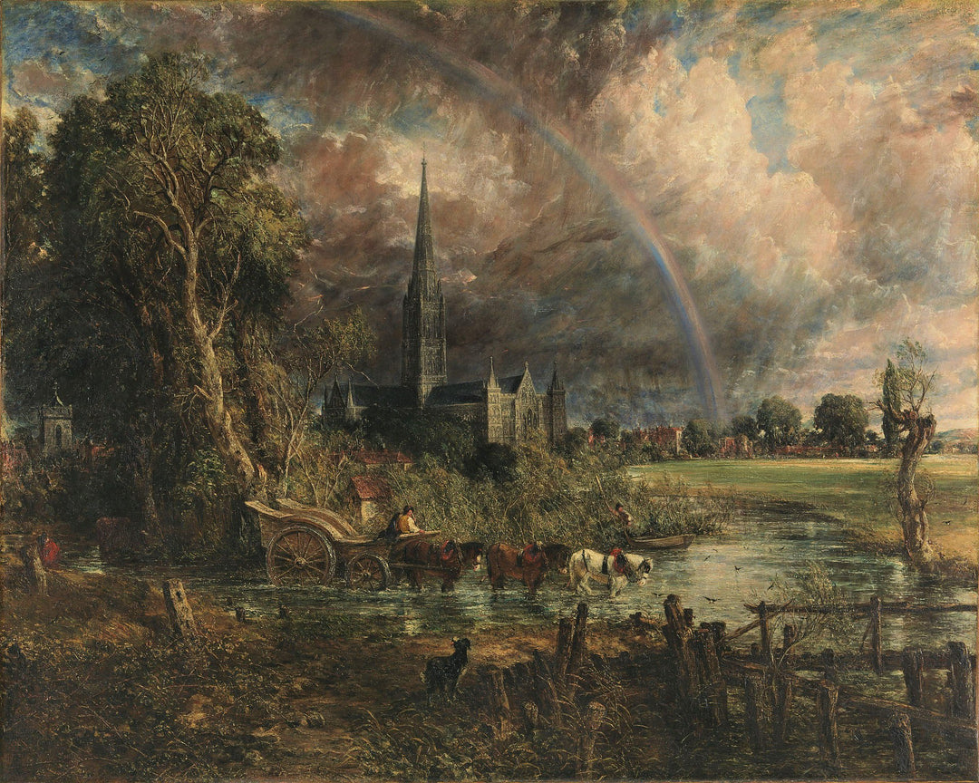 Salisbury Cathedral from the Meadows by John Constable Reproduction Painting for Sale - Blue Surf Art
