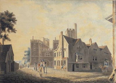A View of the Archbishop’s Palace, Lambeth by J. M. W. Turner. Turner artworks, Turner canvas art, J. M. W. Turner oil painting, Turner reproduction for sale. Landscape paintings, Turner art decor, Turner oil painting on canvas, Blue Surf Art 