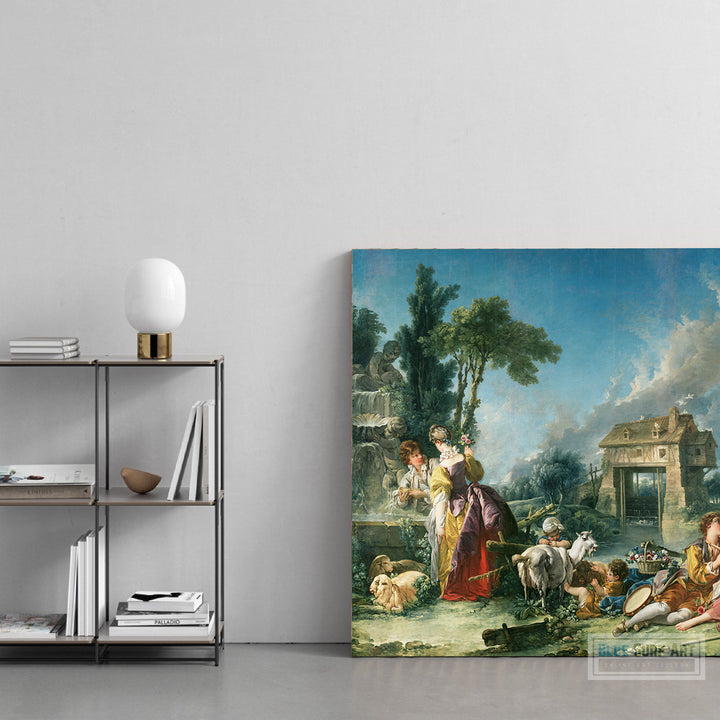 The Fountain of Love by Francois Boucher Handmade Reproduction - Blue Surf Art