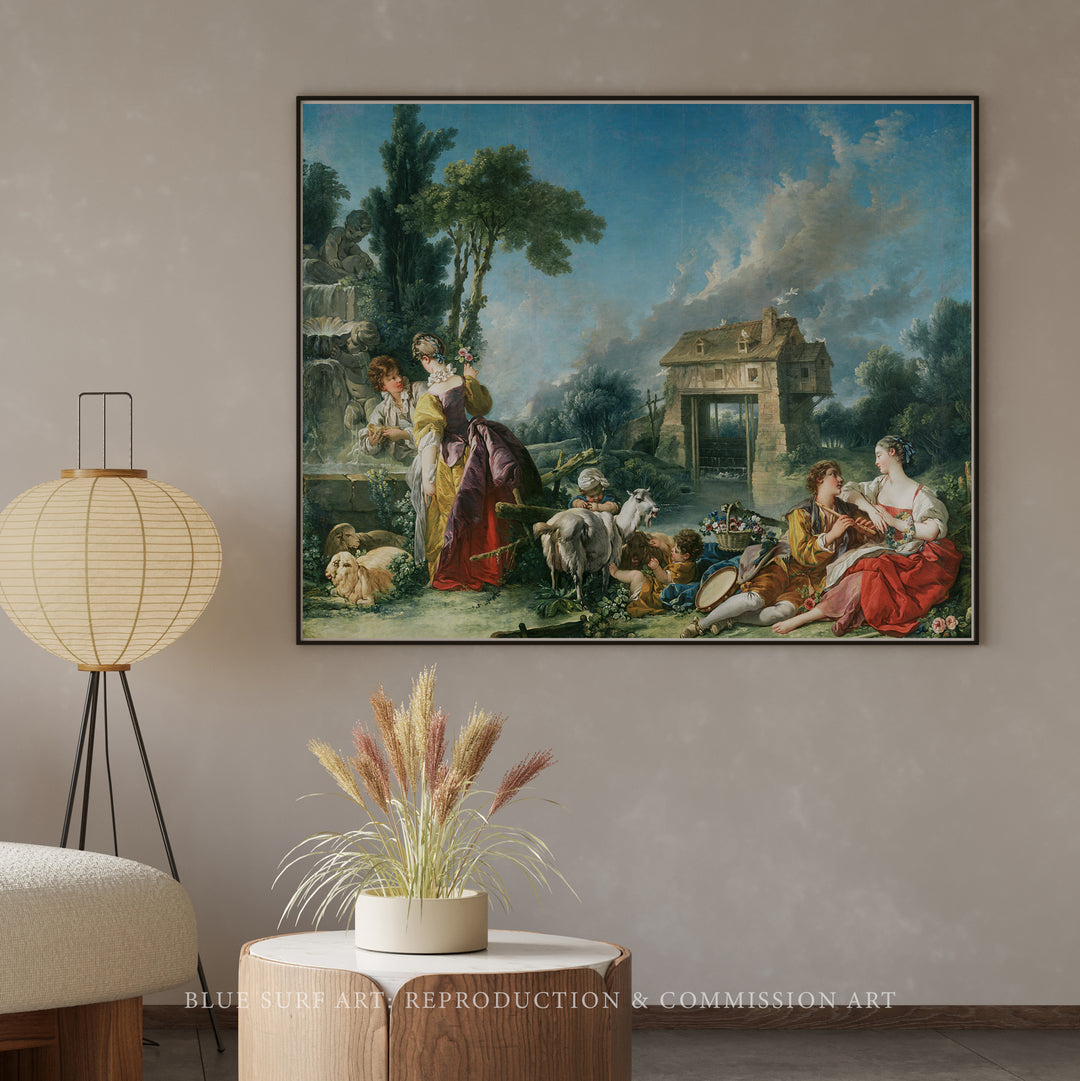 The Fountain of Love by Francois Boucher Handmade Reproduction - Blue Surf Art