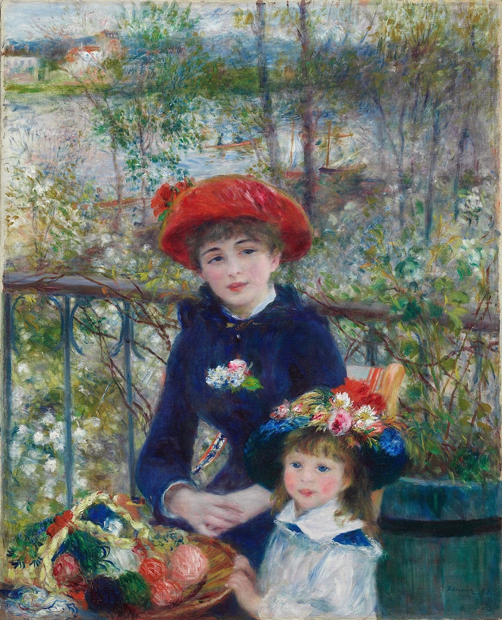 Two Sisters (On the Terrace) by Pierre-Auguste Renoir Reproduction for Sale