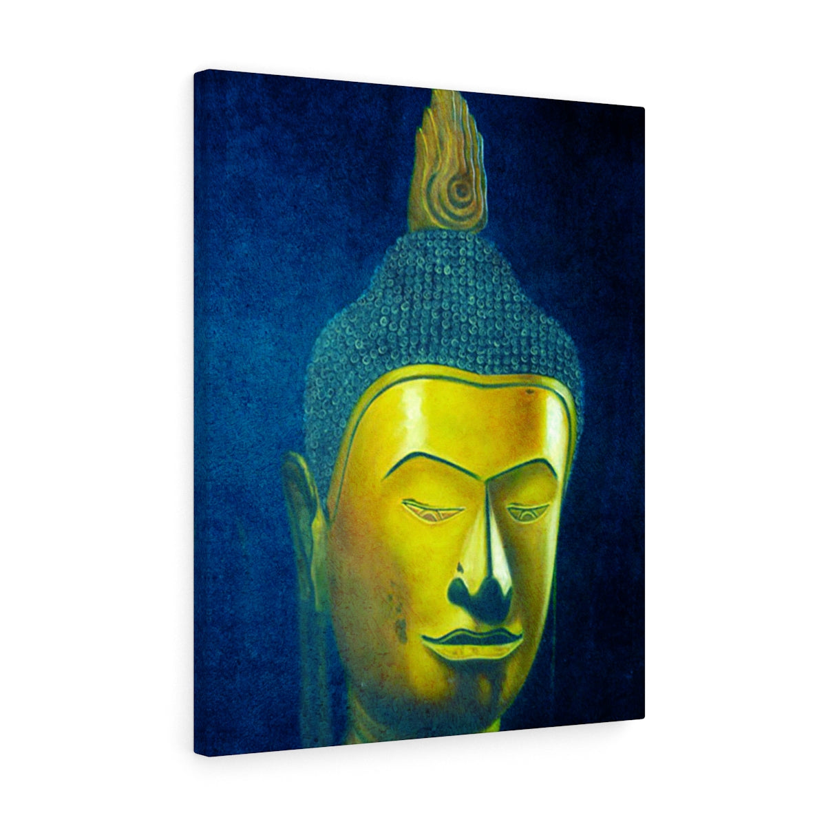 Indigo Buddha Portrait Oil Painting on Canvas print version