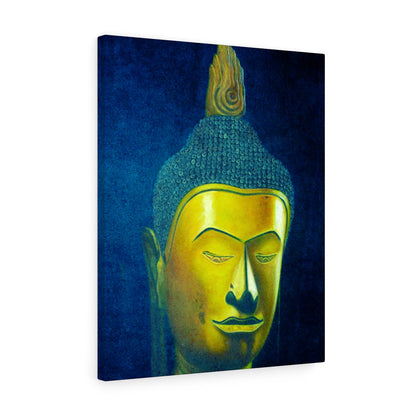 Indigo Buddha Portrait Oil Painting on Canvas print version