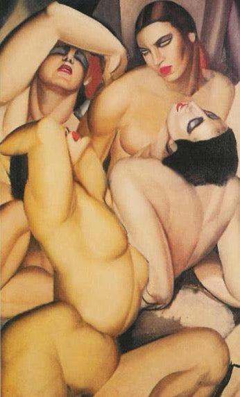 Group of Four Nudes Painting by Tamara de Lempicka Reproduction Wall Art