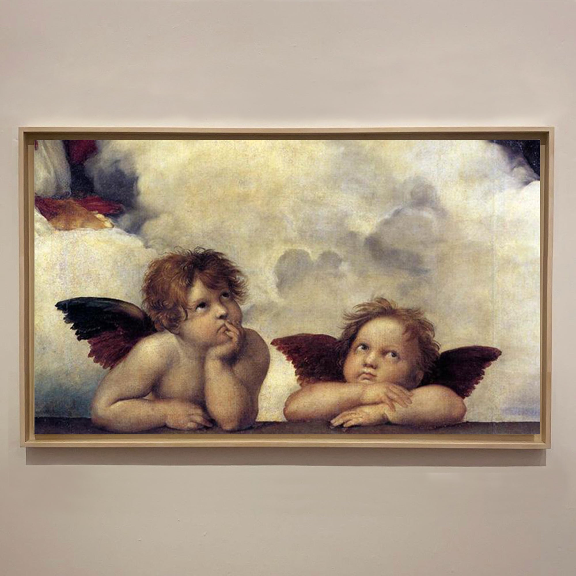 Putti, detail from The Sistine Madonna by Raphael Reproduction for sale by Blue Surf Art