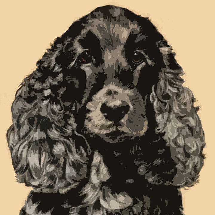American Cocker Spaniel Wall Art Dog Puppy Original Oil on Canvas Painting by Blue Surf Art