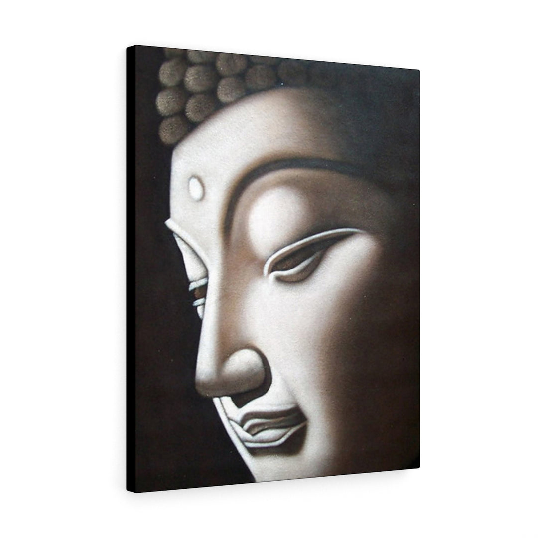 Buddha Portrait Oil Painting on Canvas in Vintage Shade Showcase