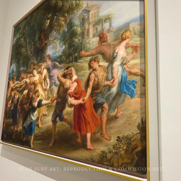 A Peasant Dance by Peter Paul Rubens Reproduction for Sale by Blue Surf Art - side view