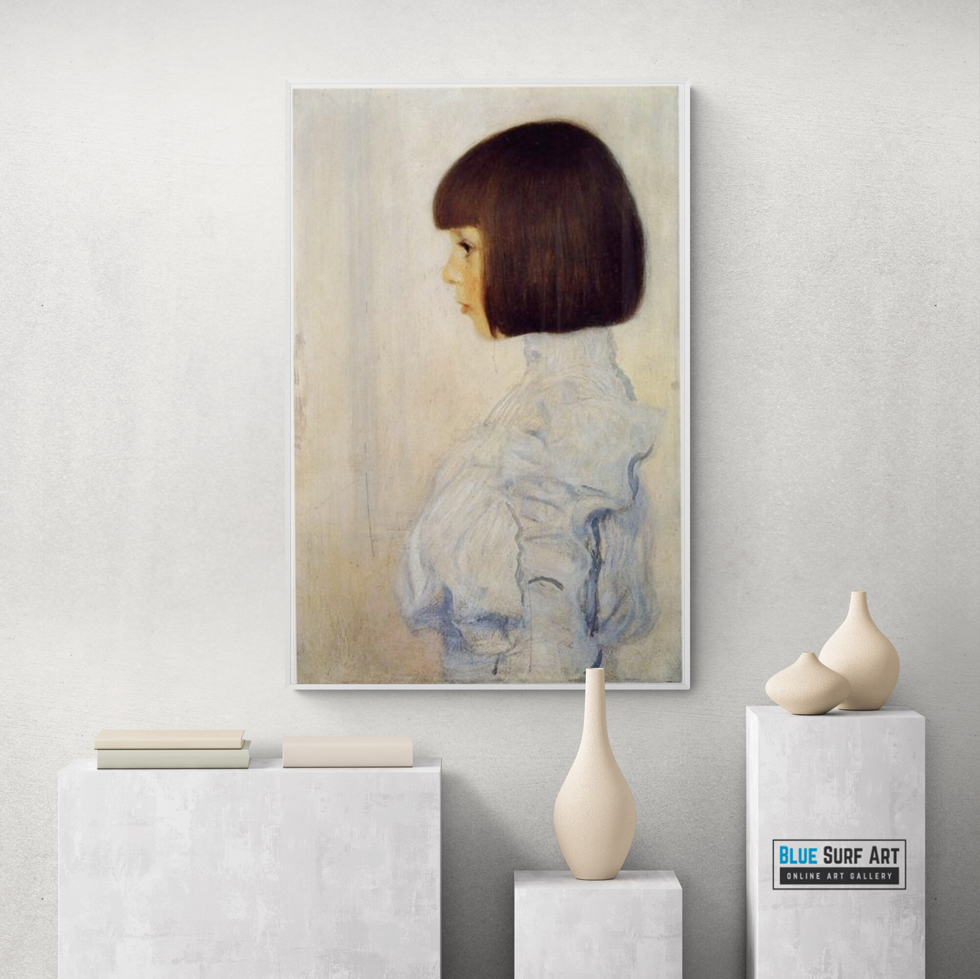 Portrait of Helene Klimt, reproduction painting, oil painting on canvas, living room art, wall art original painting 