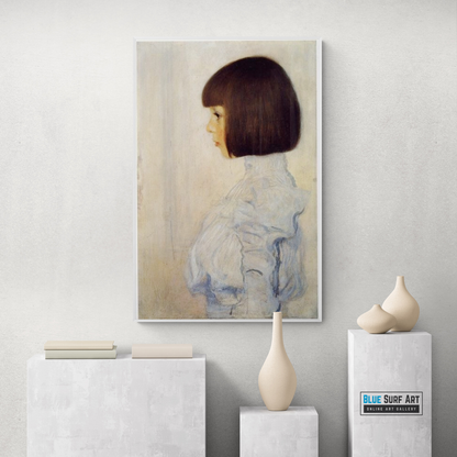 Portrait of Helene Klimt, reproduction painting, oil painting on canvas, living room art, wall art original painting 