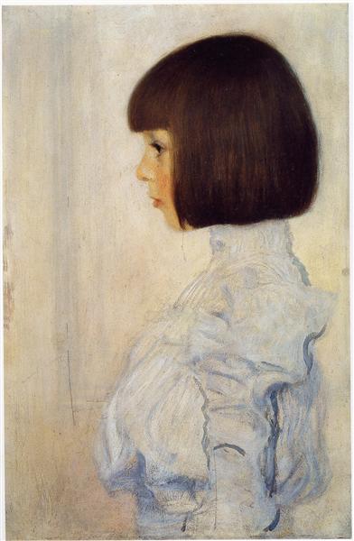 Portrait of Helene Klimt, reproduction painting, oil painting on canvas, living room art, wall art original painting 