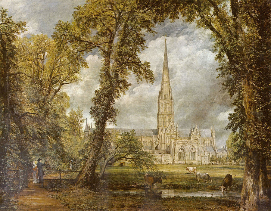 Salisbury Cathedral from the Bishop's Grounds by John Constable Reproduction Painting for Sale - Blue Surf Art