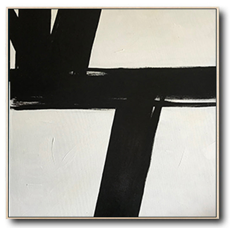 Large Abstract Black & White Square Size Canvas Art by Blue Surf Art Wall Art, Home Decor, Reproduction