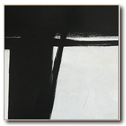 Oversized Black and White Abstract Square Canvas Art by Blue Surf Art Wall Art, Home Decor, Reproduction