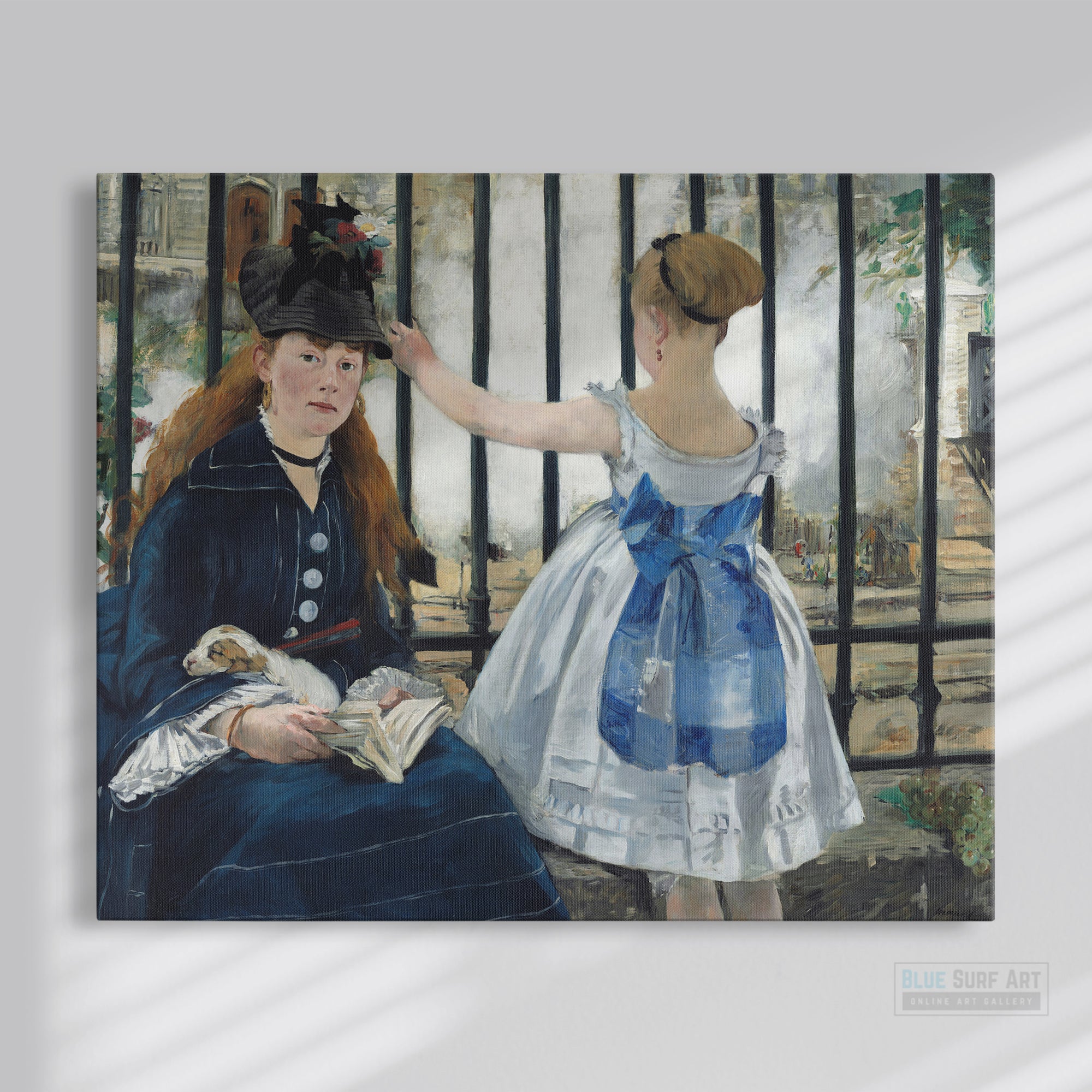 The Railway by Edouard Manet, Reproduction Oil on Canvas. Manet artworks, Manet reproduction, Manet famous work, manet painting, manet print, manet poster, manet fans art, manet gift art