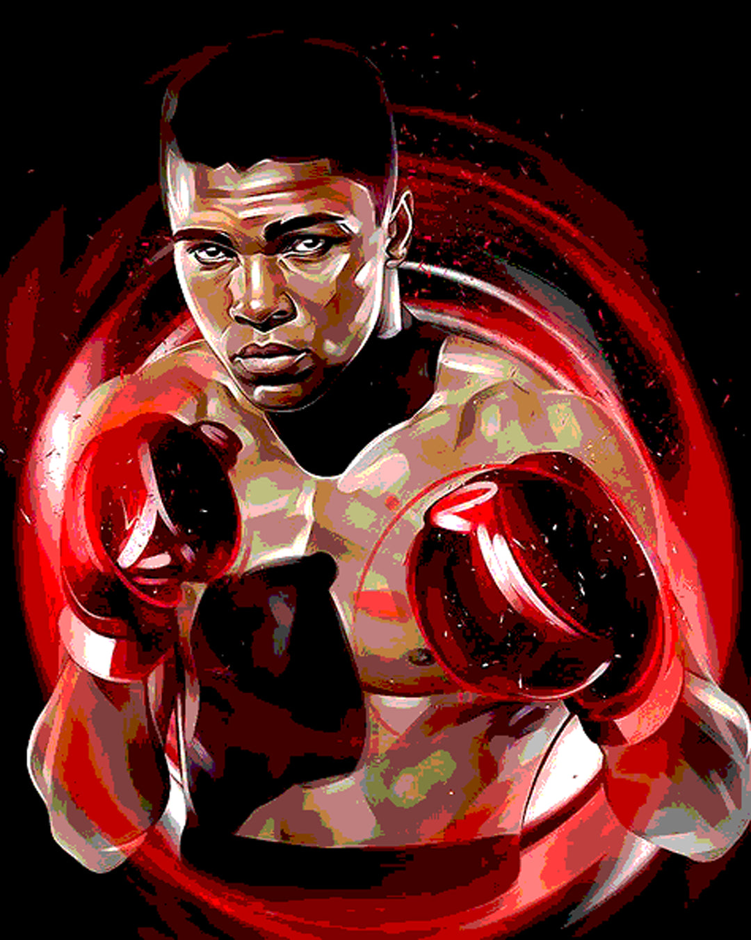 Muhammad Ali Wall Art Original Oil on Canvas Painting Boxer Art