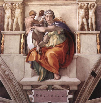 Sistine Chapel Ceiling: The Delphic Siby by Michelangelo Reproduction for Sale