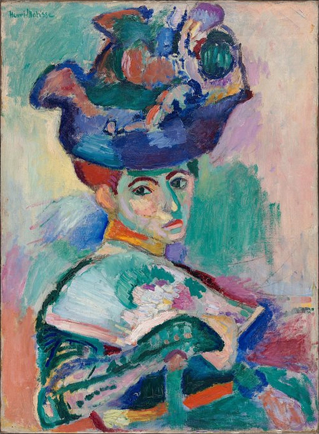 Woman with a Hat Painting by Henri Matisse Oil on Canvas Reproduction by Blue Surf Art