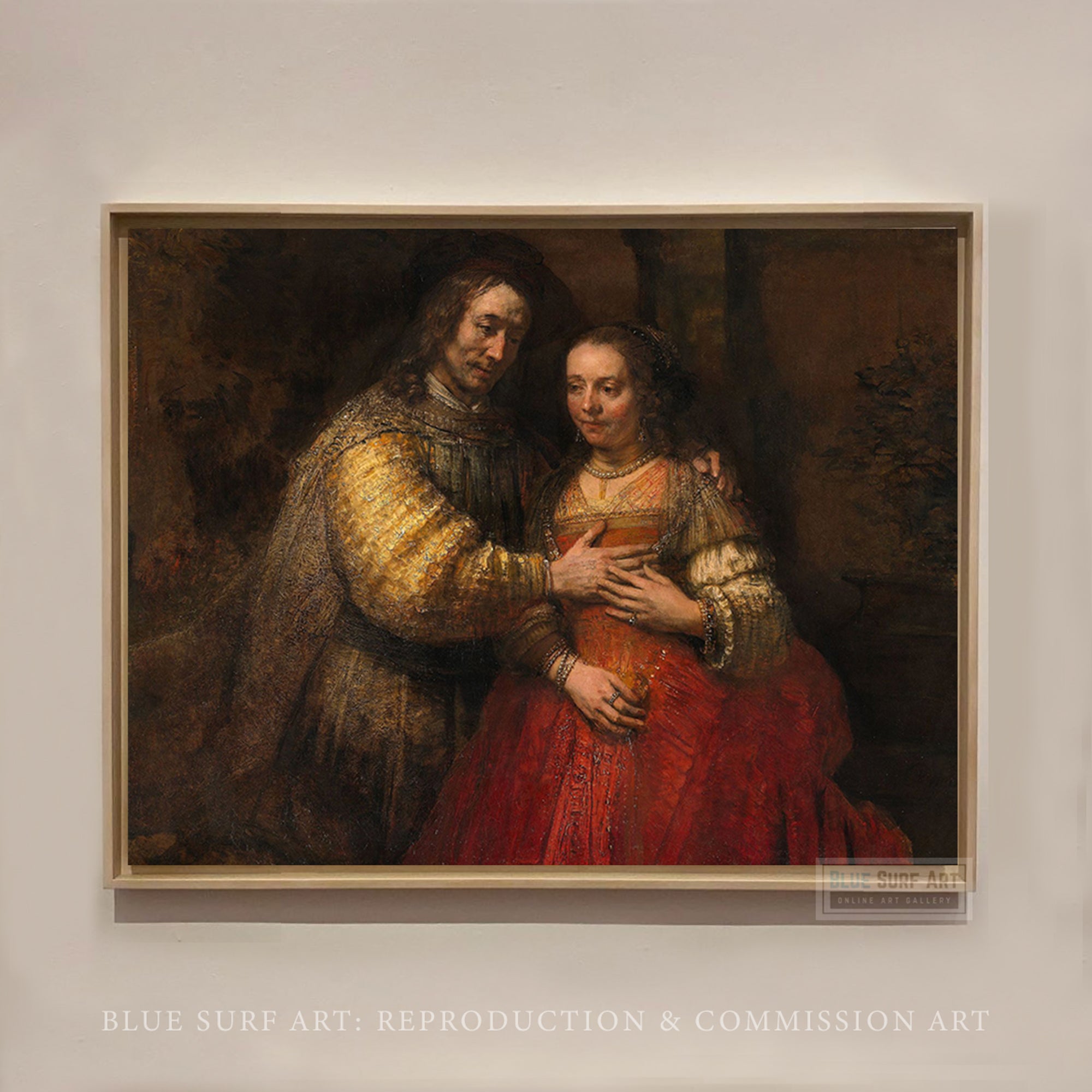The Jewish Bride by Rembrandt Reproduction for Sale Original Oil on Canvas 1
