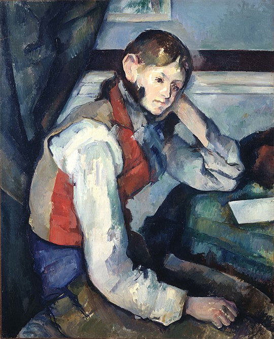The Boy in the Red Vest by Paul Cézanne Reproduction for Sale - Blue Surf Art