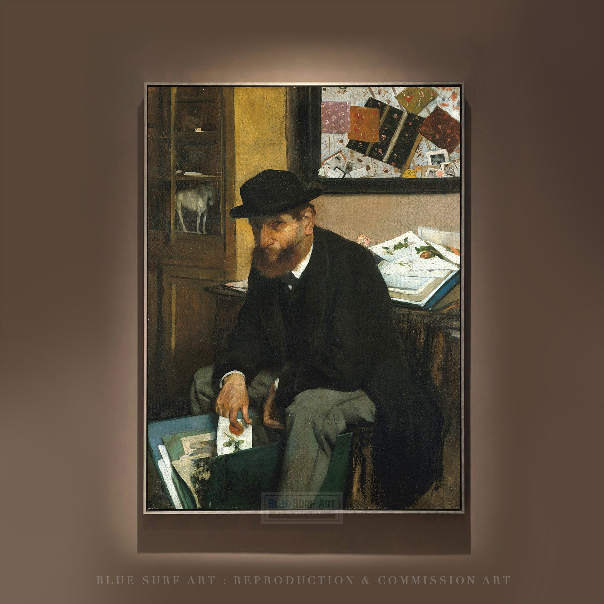 The Amateur, 1866 by Edgar Degas Reproduction Wall Art Oil Painting  - BlueSurfArt.com