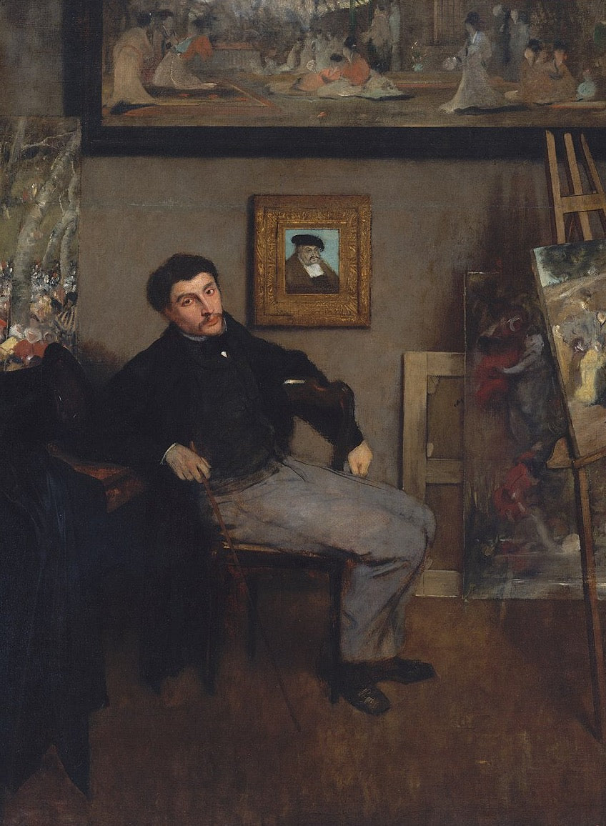 James-Jacques-Joseph Tissot by Edgar Degas Reproduction Wall Art Oil Painting - Blue Surf Art .com