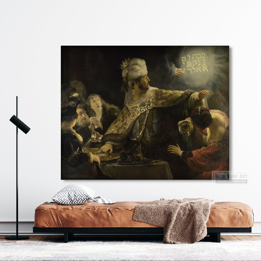 Belshazzar's Feast by Rembrandt Reproduction for Sale Original Oil on Canvas 4