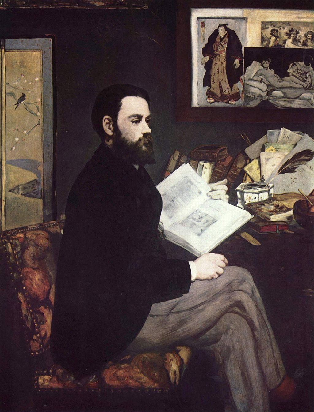 Portrait of Emile Zola by Edouard Manet. Edouard Manet, Reproduction Oil on Canvas. Manet artworks, Manet reproduction, Manet famous work, manet painting, manet print, manet poster, manet fans art, manet gift art, Edouard Manet masterpiece