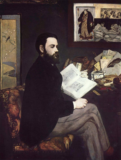 Portrait of Emile Zola by Edouard Manet. Edouard Manet, Reproduction Oil on Canvas. Manet artworks, Manet reproduction, Manet famous work, manet painting, manet print, manet poster, manet fans art, manet gift art, Edouard Manet masterpiece