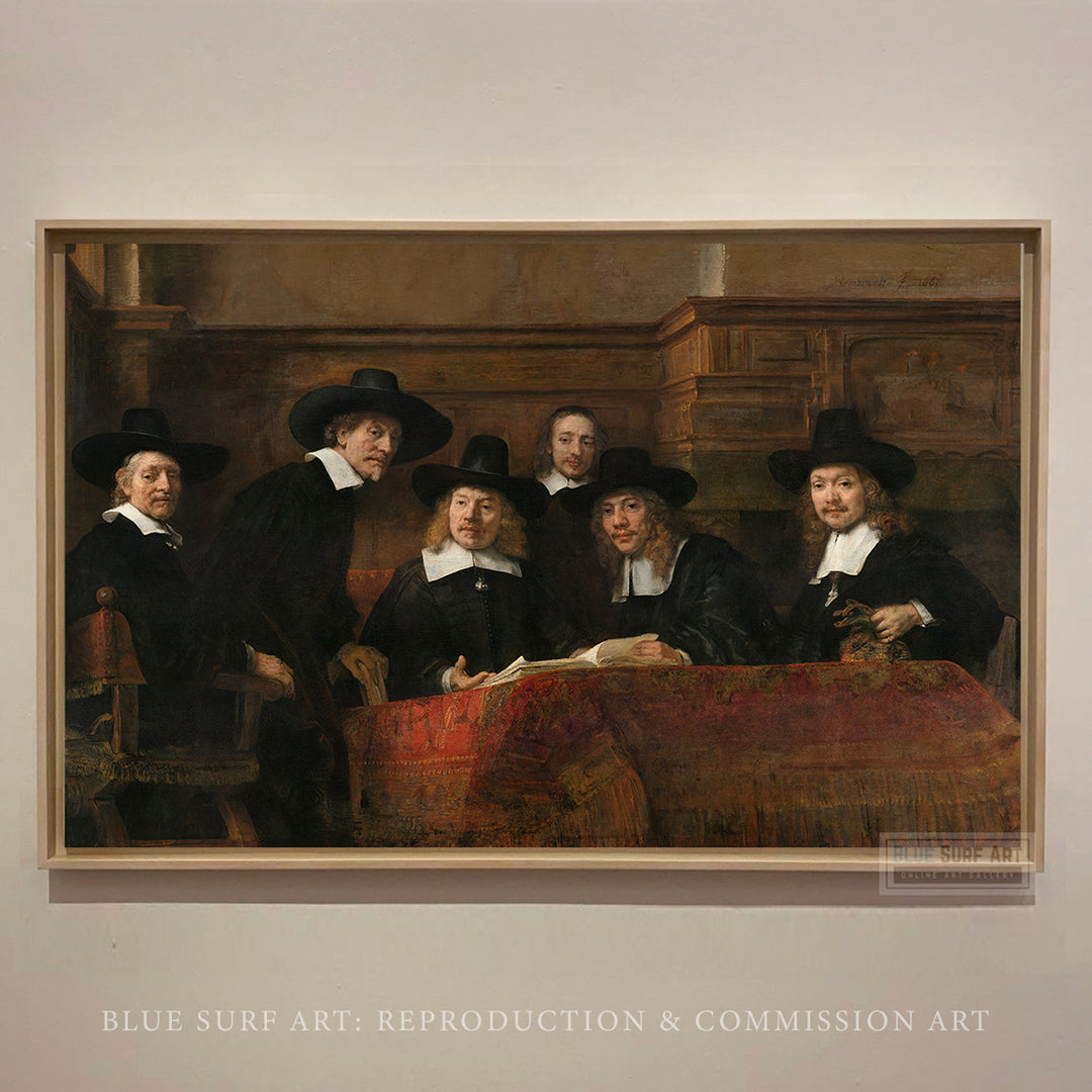 Syndics of the Drapers' Guild by Rembrandt Reproduction for Sale Original Oil on Canvas 2
