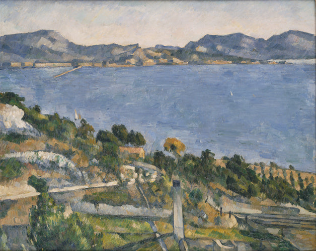 The Bay of Marseille seen from L'Estaque by Paul Cézanne Reproduction for Sale - Blue Surf Art